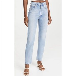 AGOLDE 90’s Pinch Waist High Rise Straight Jeans. NWT. Sz 26. Color: Soundwave